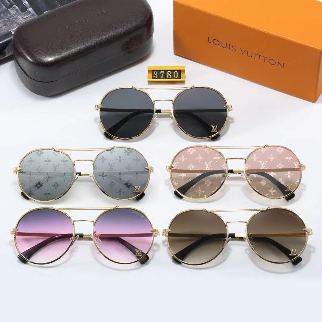 [Luxe]Full Logo Round Sunglasses-With Gift Box