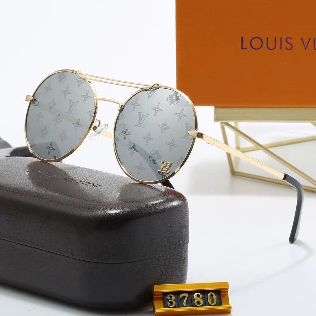 [Luxe]Full Logo Round Sunglasses-With Gift Box