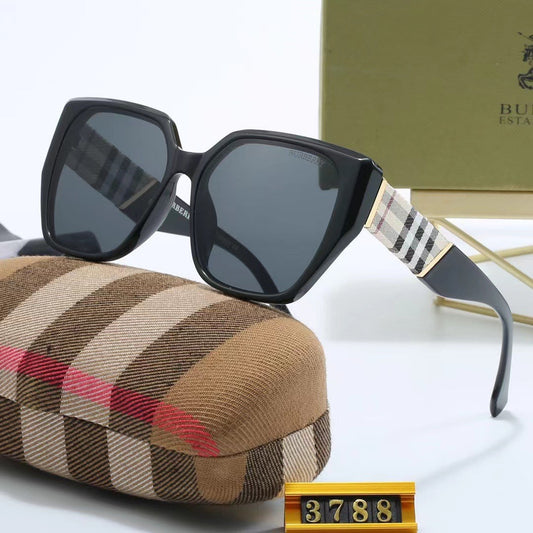 [Luxe]Classic Checkered Frame Sunglasses-With Gift Box