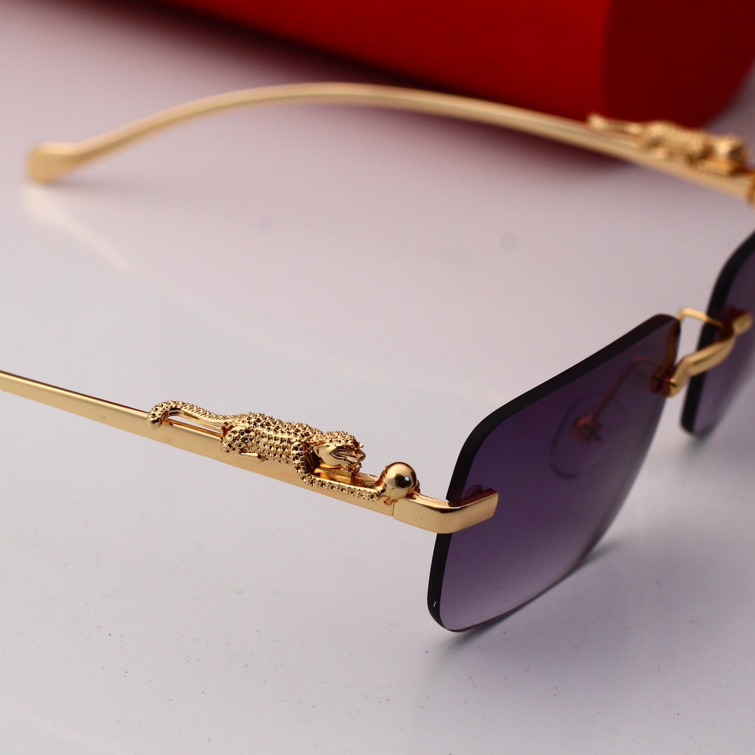 [Luxe]Golden Leopard Frame Sunglasses-With Gift Box