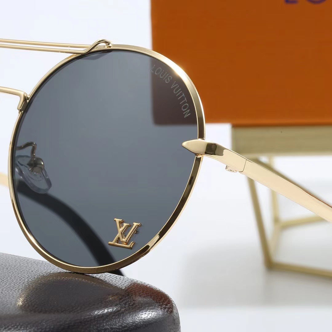 [Luxe]Full Logo Round Sunglasses-With Gift Box