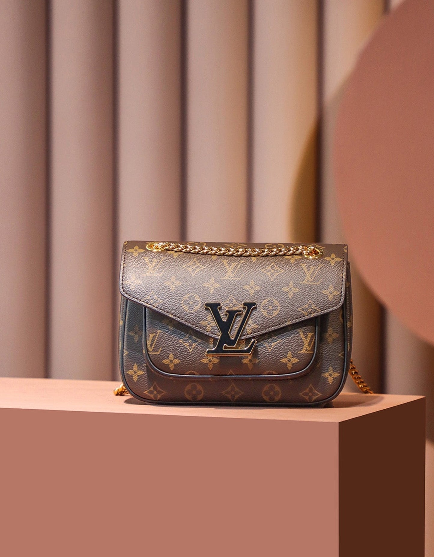 [Luxe]0528 Brown Monogram Coated Canvas Passy Gold Hardware