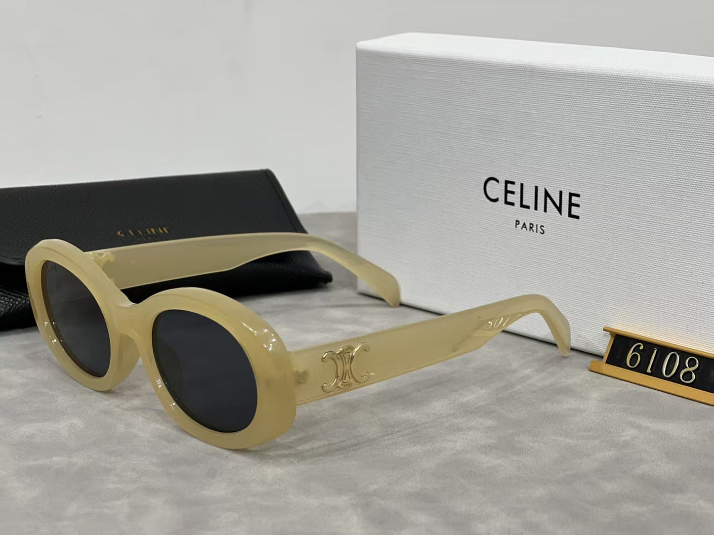 [Luxe]Retro Oval Frame Sunglasses 1170