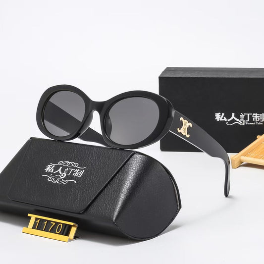 [Luxe]Retro Oval Frame Sunglasses 1170