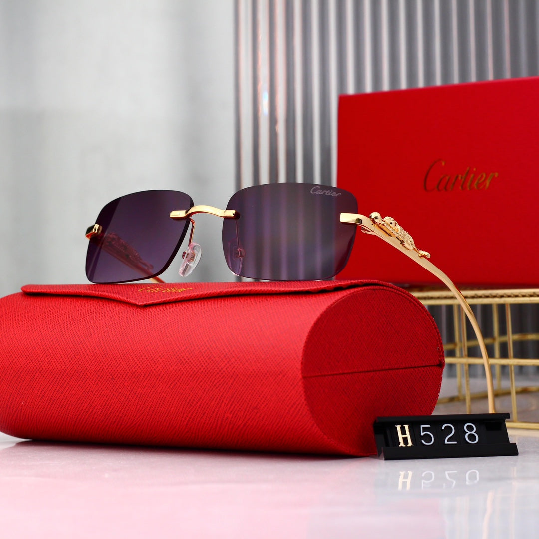 [Luxe]Golden Leopard Frame Sunglasses-With Gift Box