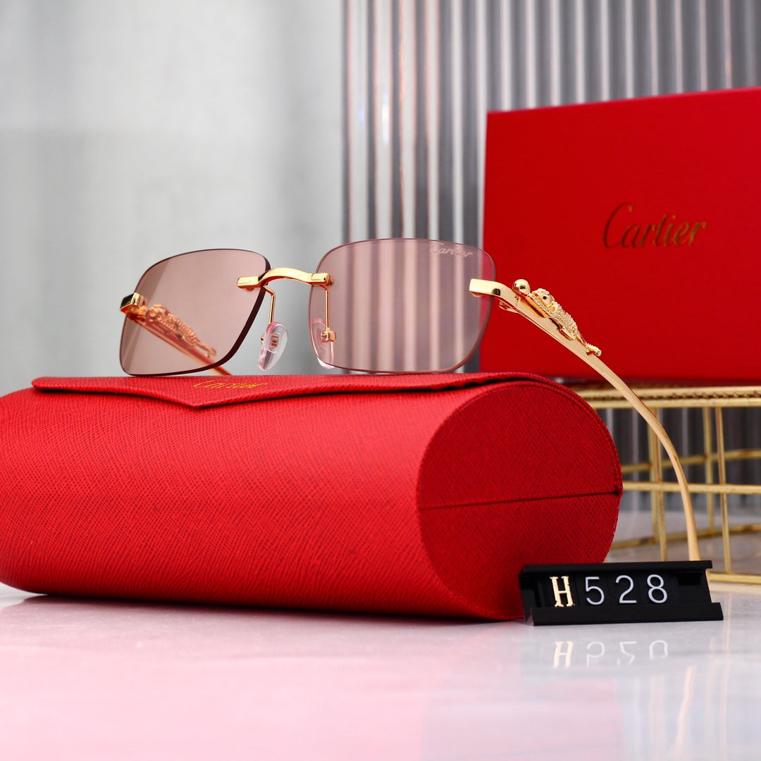 [Luxe]Golden Leopard Frame Sunglasses-With Gift Box