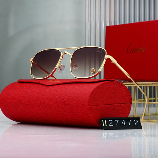 [Luxe]Golden Frame Sunglasses-With Gift Box