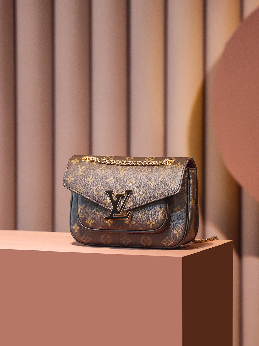 [Luxe]0528 Brown Monogram Coated Canvas Passy Gold Hardware