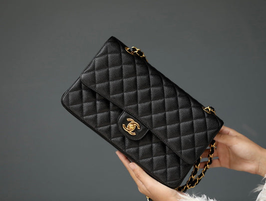 [Luxe]0528 Medium Classic Handbag Grained Calfskin