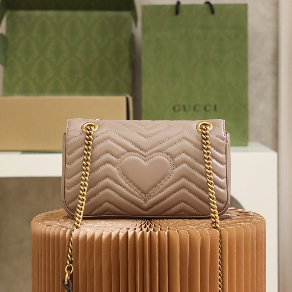 [Luxe]0528 milk tea color Small GG Marmont 2.0 Shoulder Bag