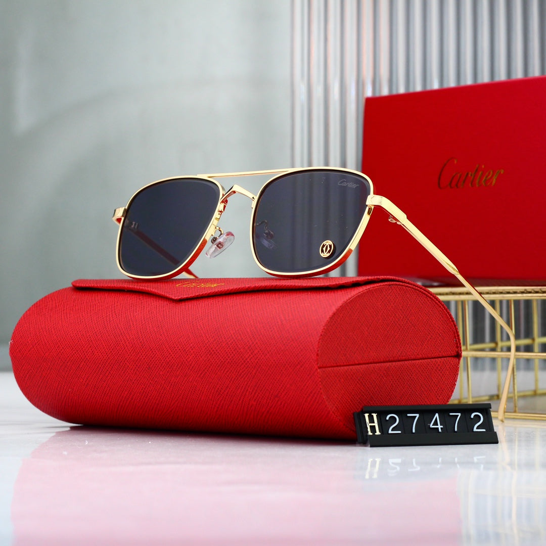 [Luxe]Golden Frame Sunglasses-With Gift Box
