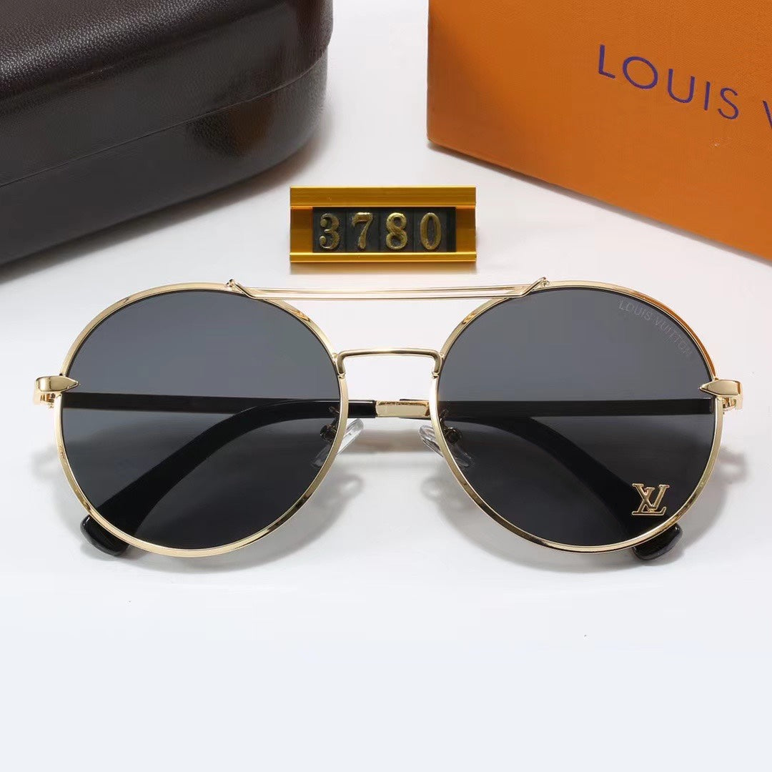 [Luxe]Full Logo Round Sunglasses-With Gift Box