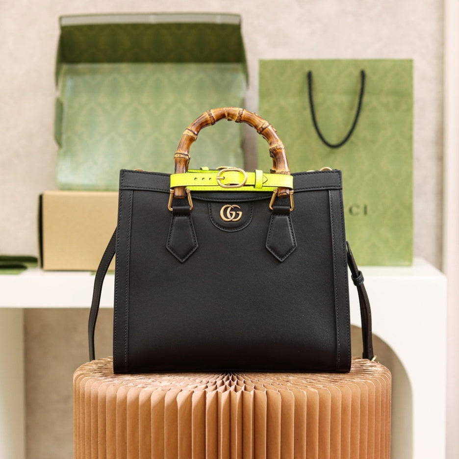 [Luxe]0528 Diana small tote bag black leather