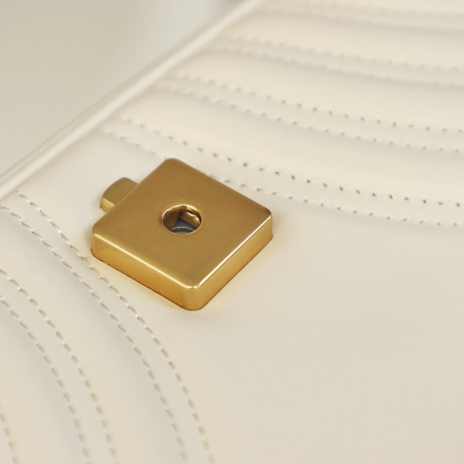 [Luxe]0528 white Small GG Marmont 2.0 Shoulder Bag