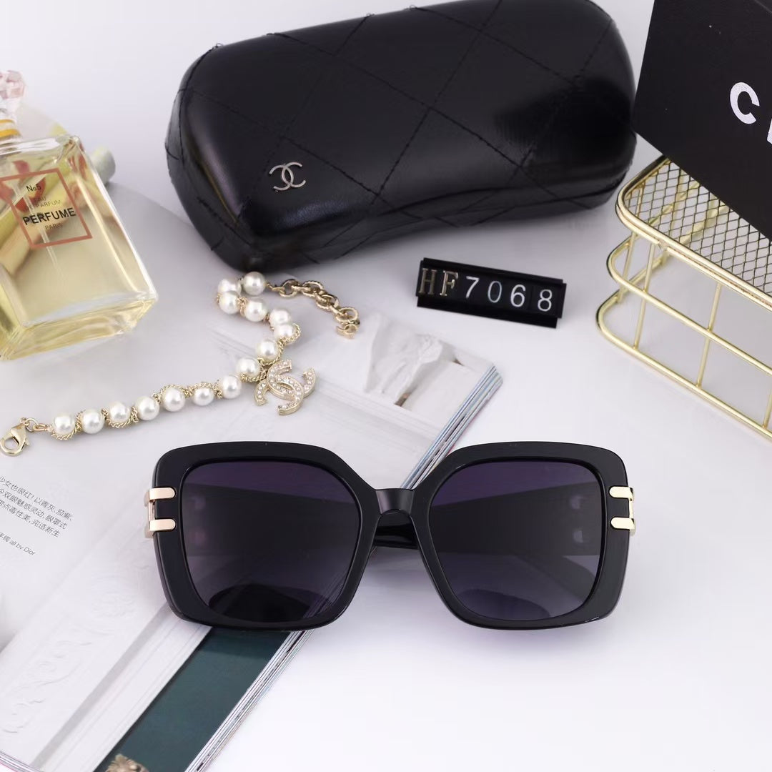 [Luxe]Fashion Large Frame Sunglasses CC-With Gift Box