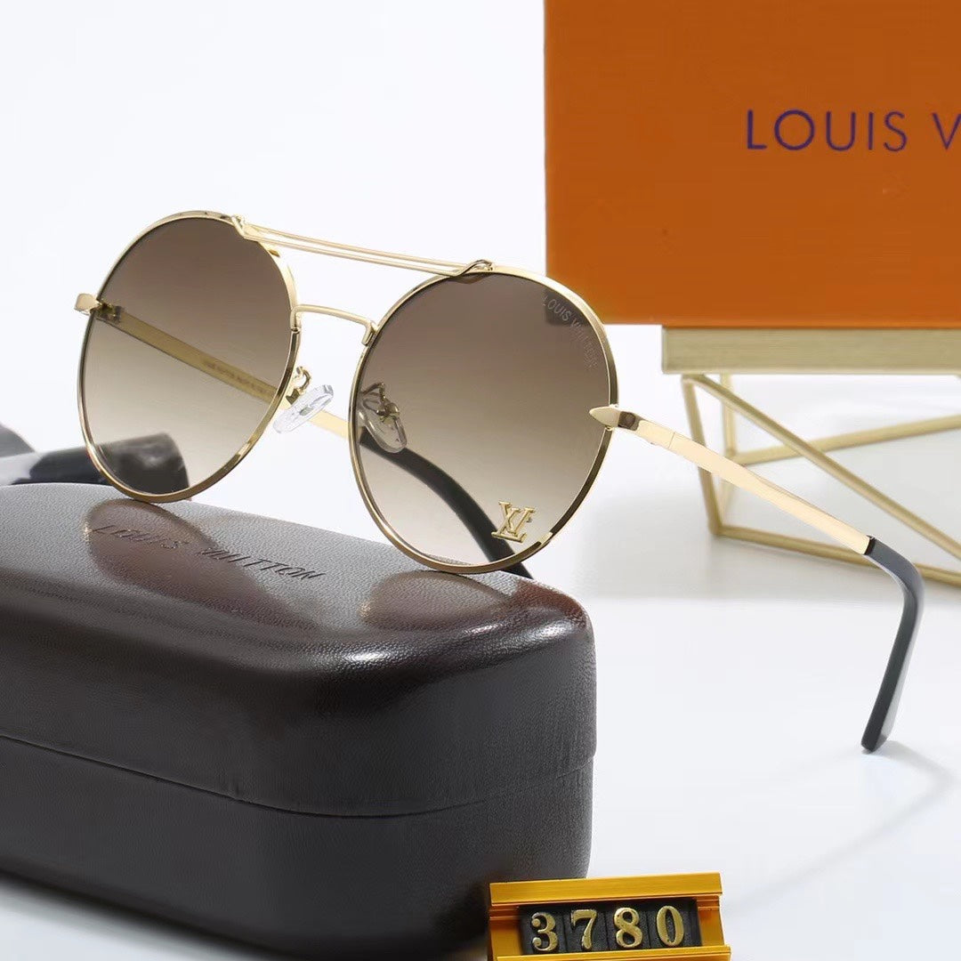 [Luxe]Full Logo Round Sunglasses-With Gift Box