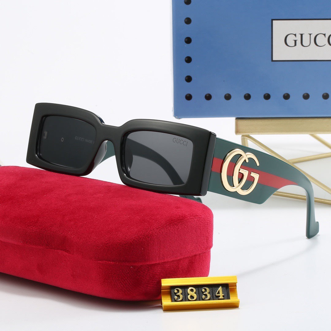 [Luxe]Rectangular Sunglasses-With Gift Box