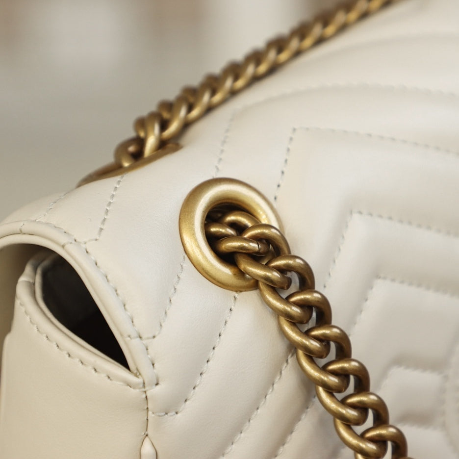 [Luxe]0528 white Small GG Marmont 2.0 Shoulder Bag