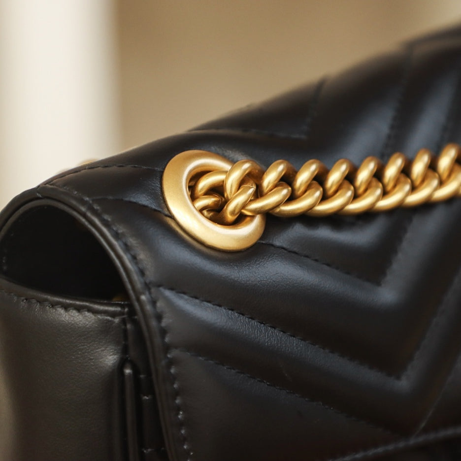 [Luxe]0528 black Small GG Marmont 2.0 Shoulder Bag