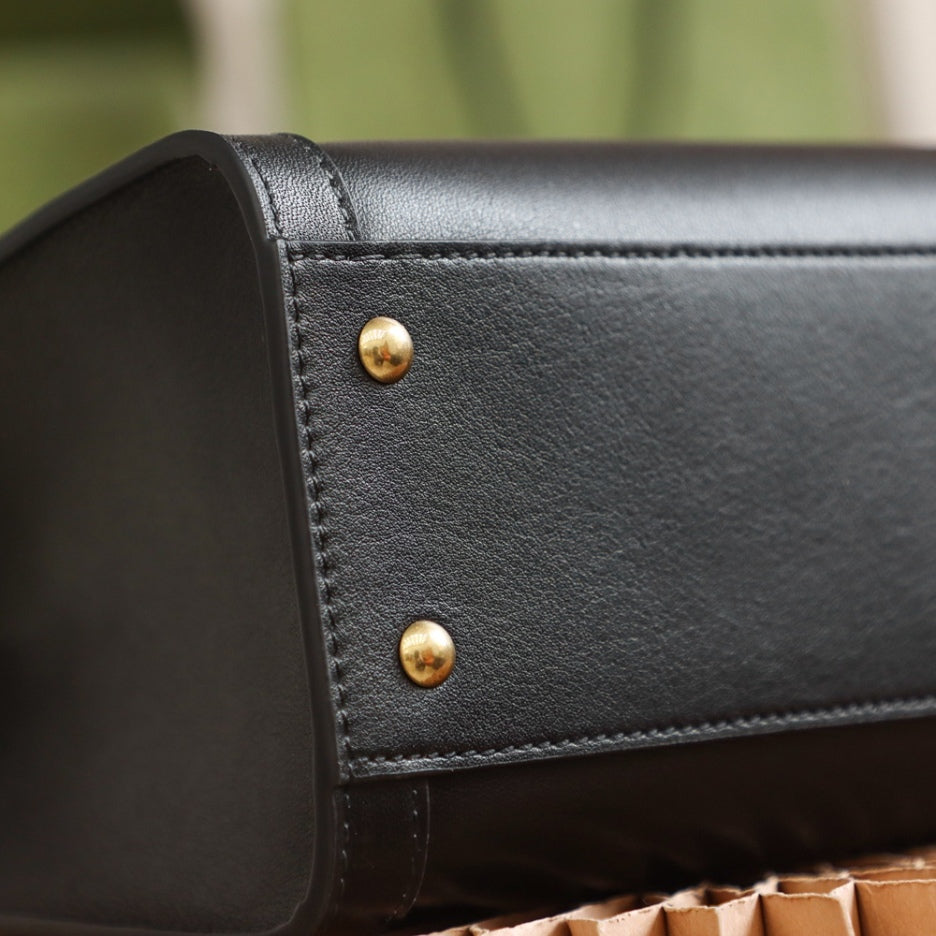 [Luxe]0528 Diana small tote bag black leather