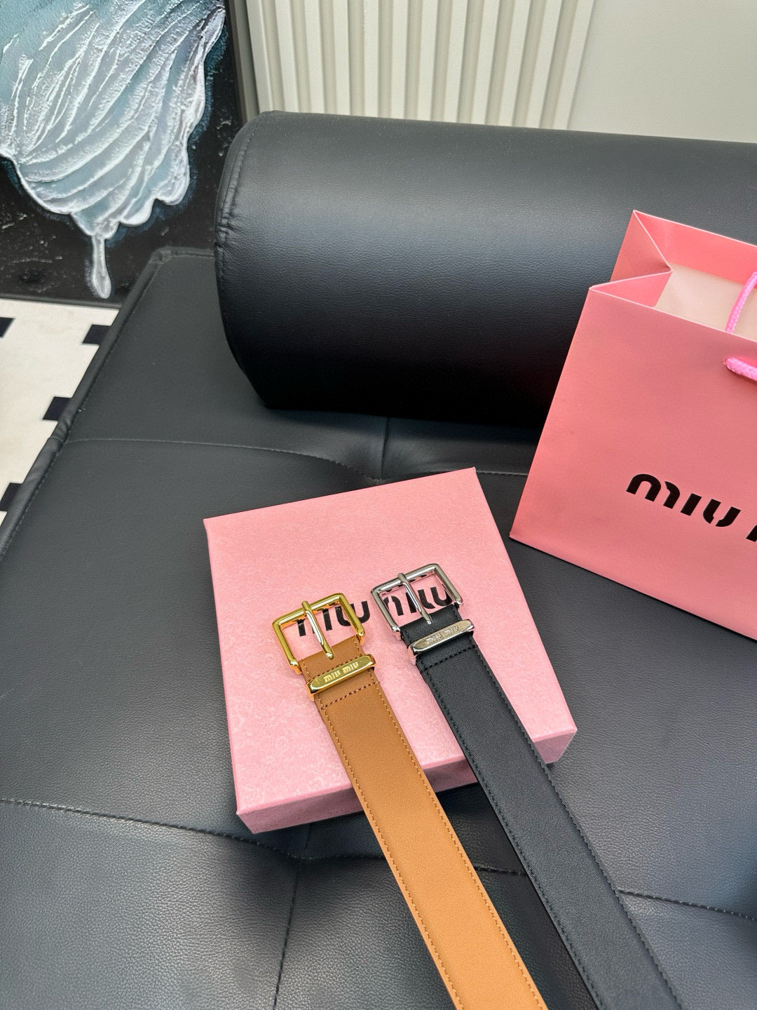 [Luxe]miumiu New leather belt made of genuine cowhide