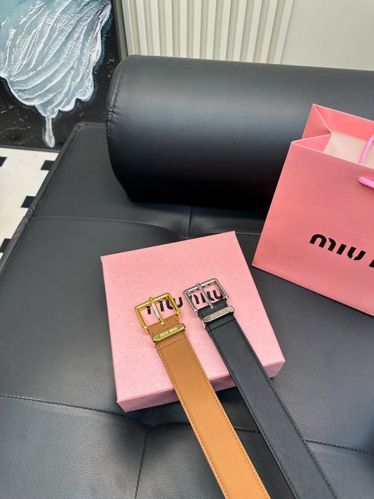 [Luxe]miumiu New leather belt made of genuine cowhide