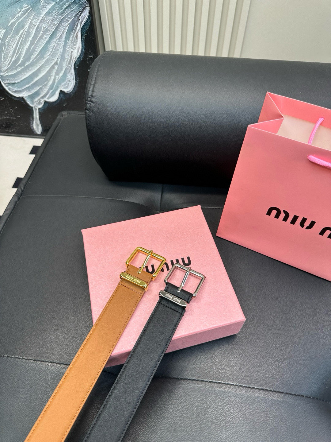 [Luxe]miumiu New leather belt made of genuine cowhide