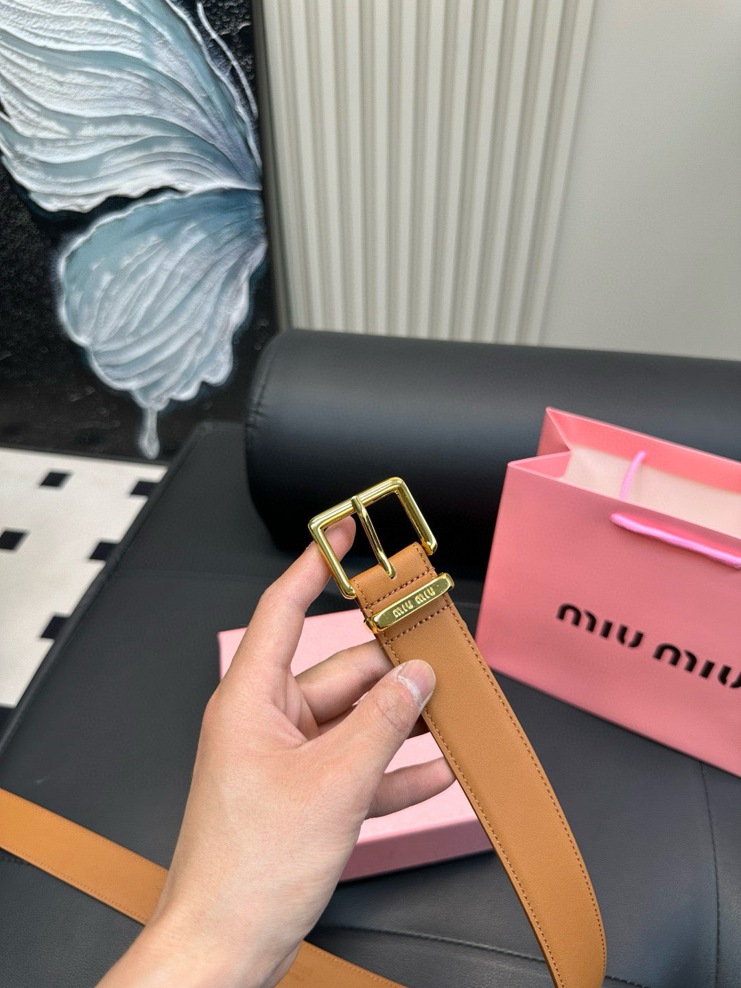 [Luxe]miumiu New leather belt made of genuine cowhide