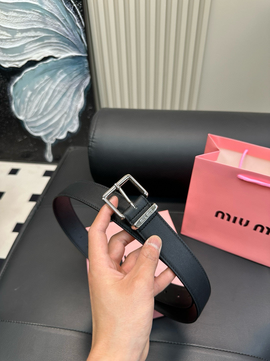 [Luxe]miumiu New leather belt made of genuine cowhide