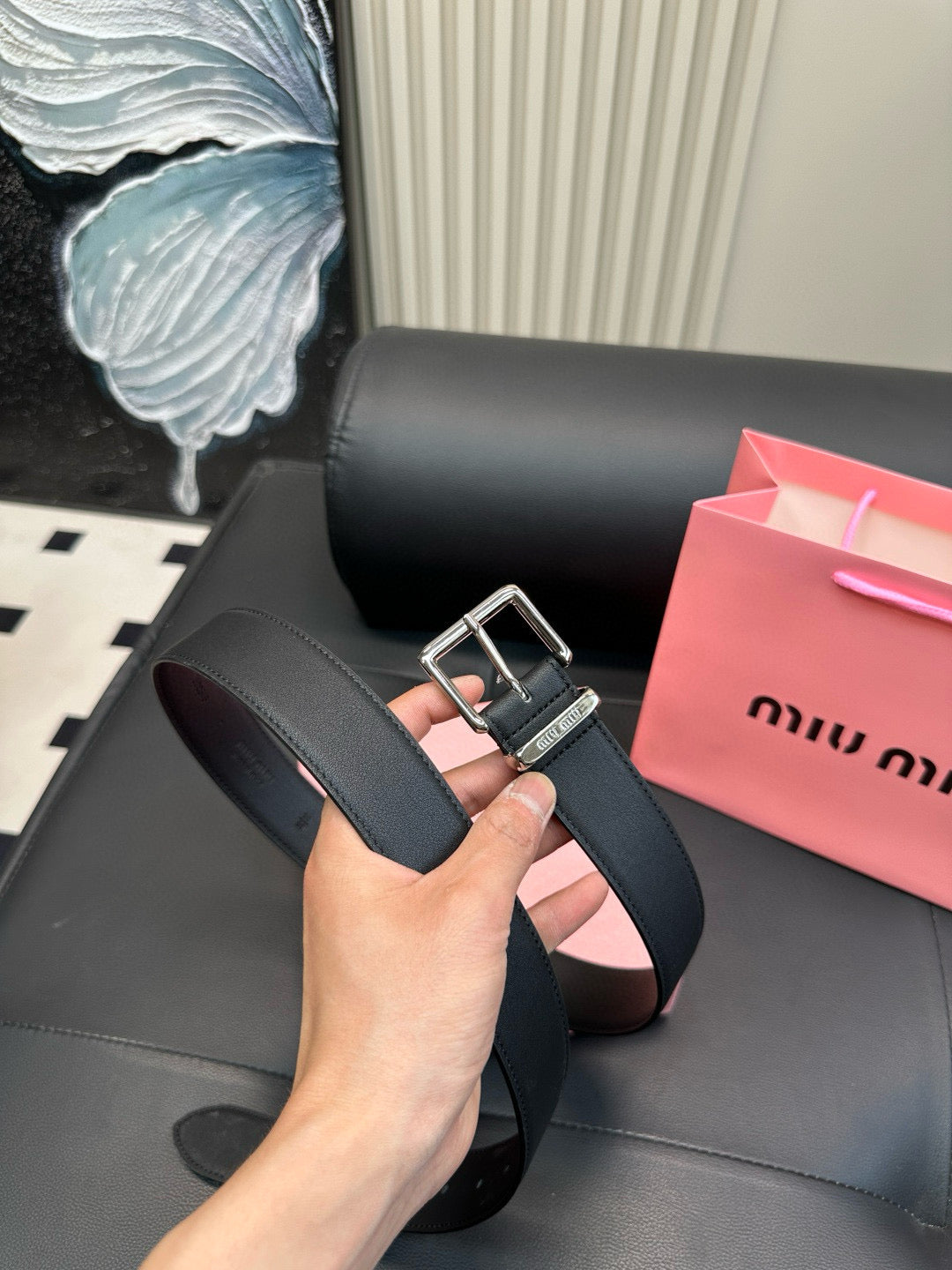 [Luxe]miumiu New leather belt made of genuine cowhide