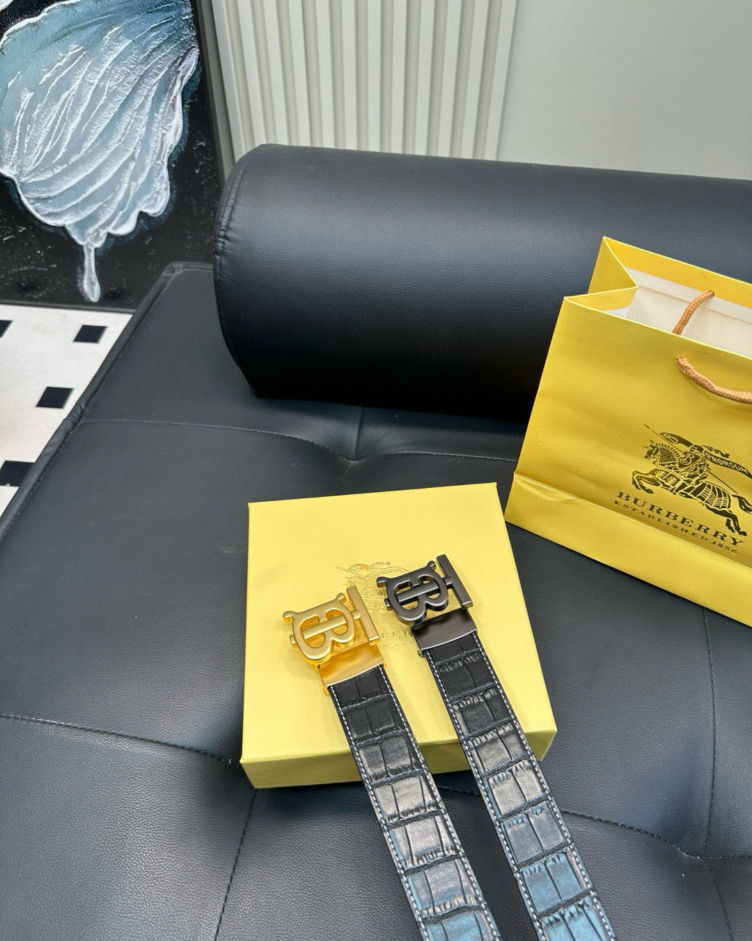 [Luxe]TB Crocodile skin pattern belt