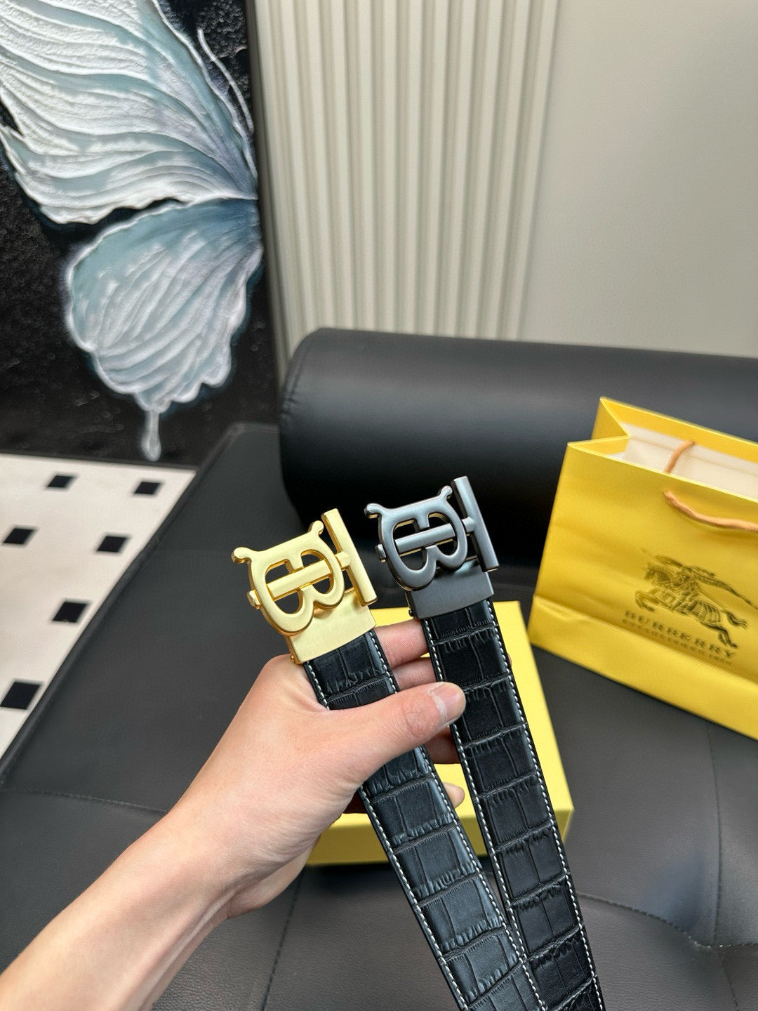 [Luxe]TB Crocodile skin pattern belt