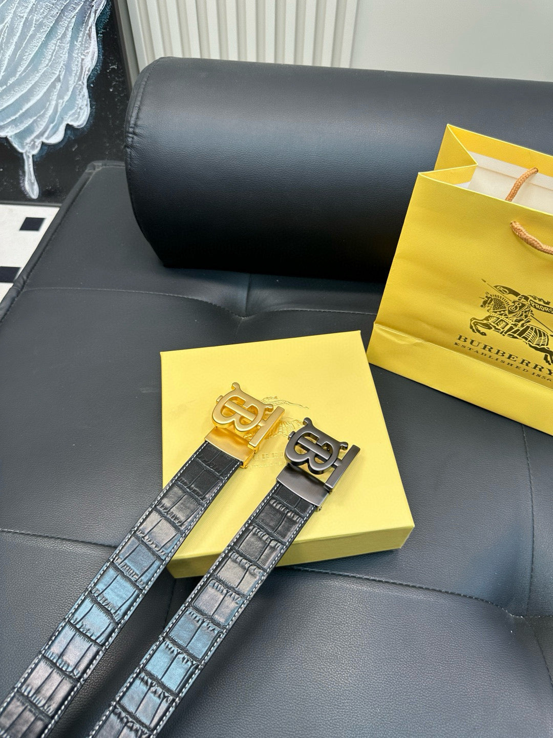 [Luxe]TB Crocodile skin pattern belt