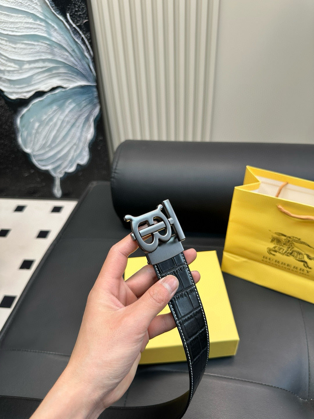 [Luxe]TB Crocodile skin pattern belt