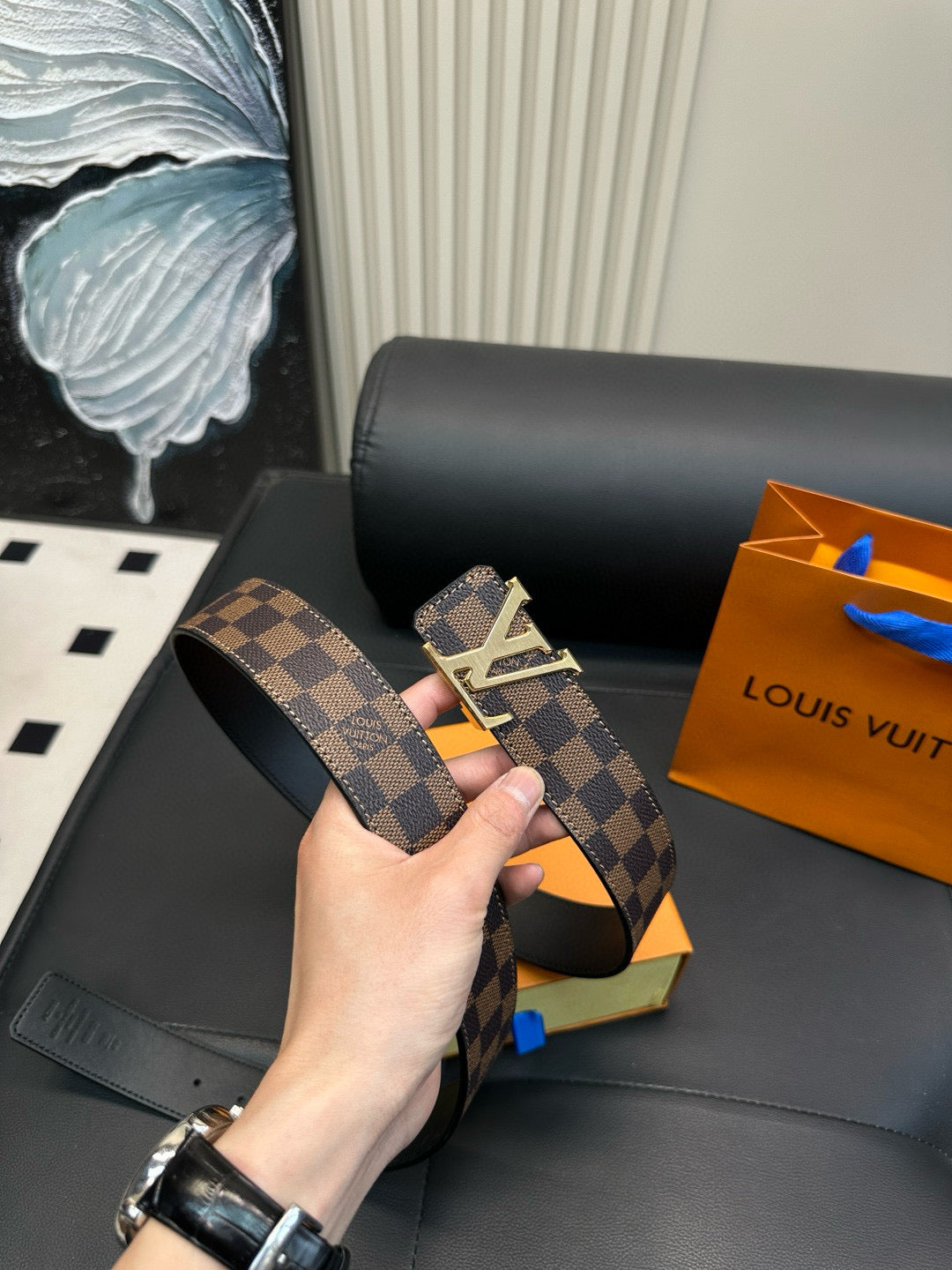 [Luxe]Checkerboard pattern, casual style