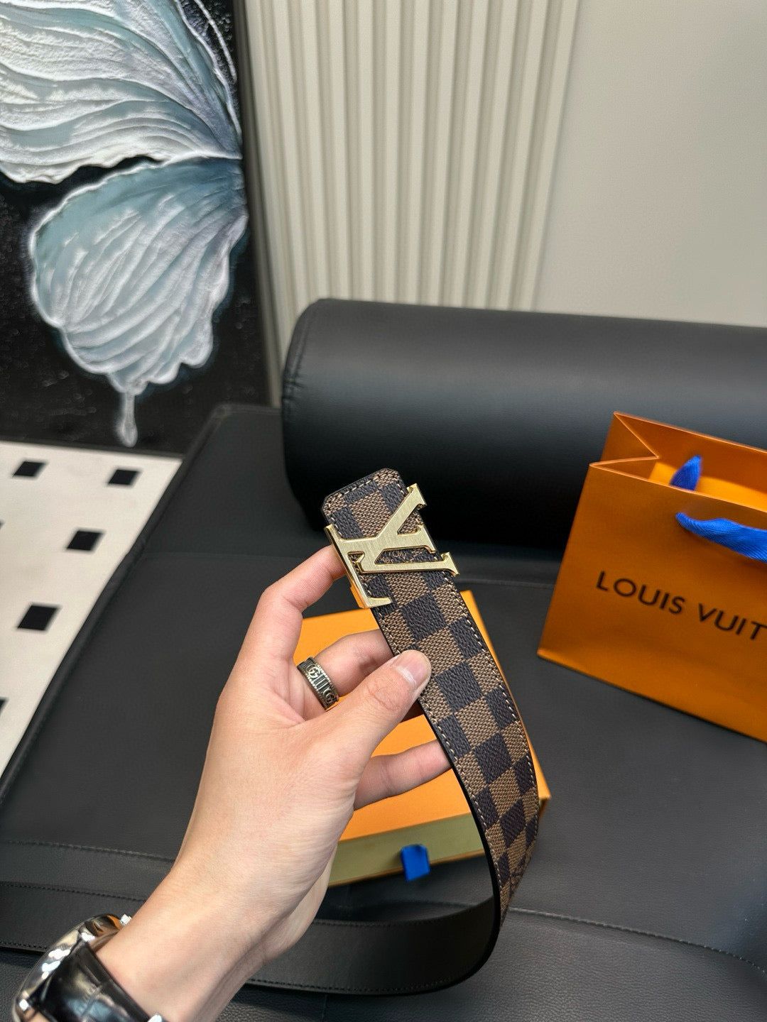 [Luxe]Checkerboard pattern, casual style