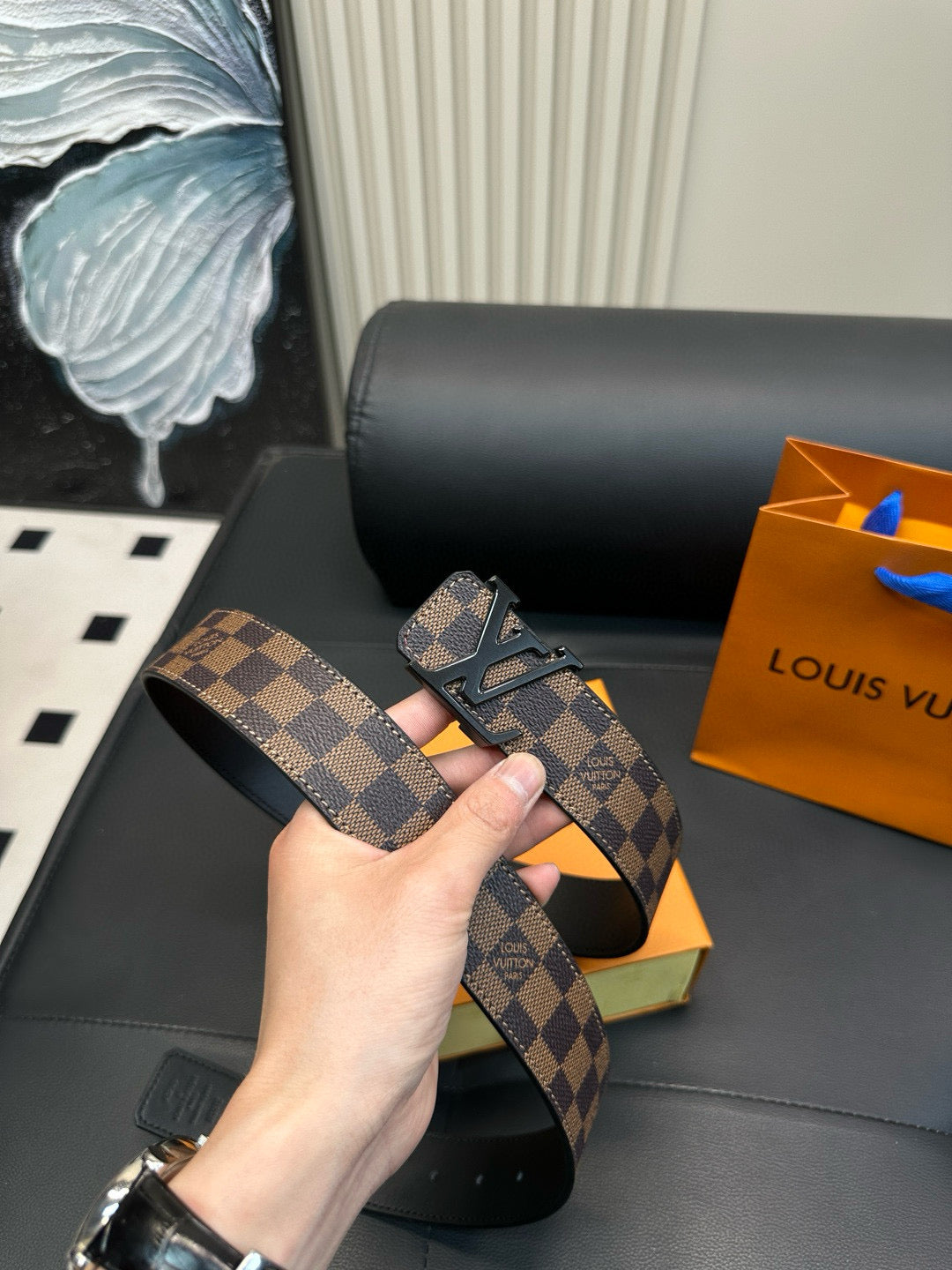 [Luxe]Checkerboard pattern, casual style