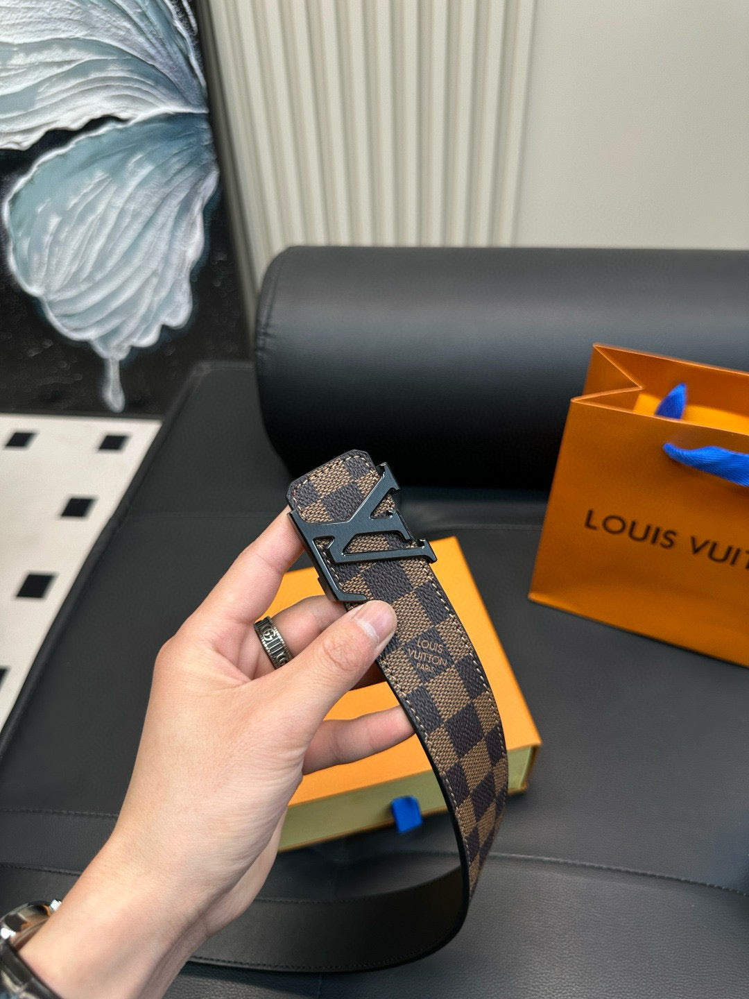 [Luxe]Checkerboard pattern, casual style