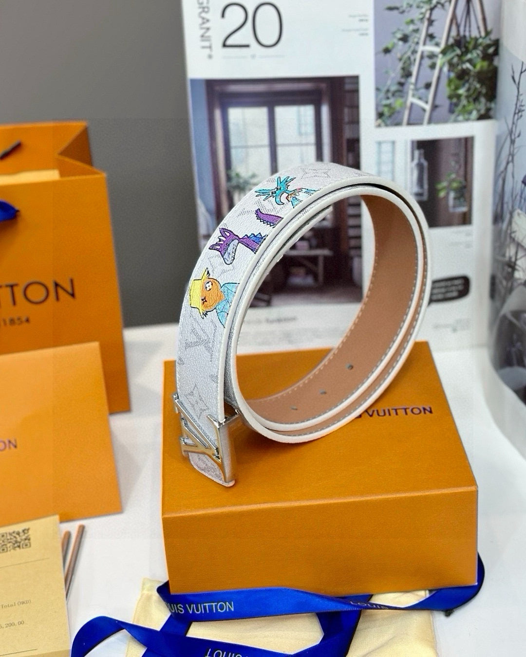 [Luxe]Lv White classic print with cartoon patterns （Silver）