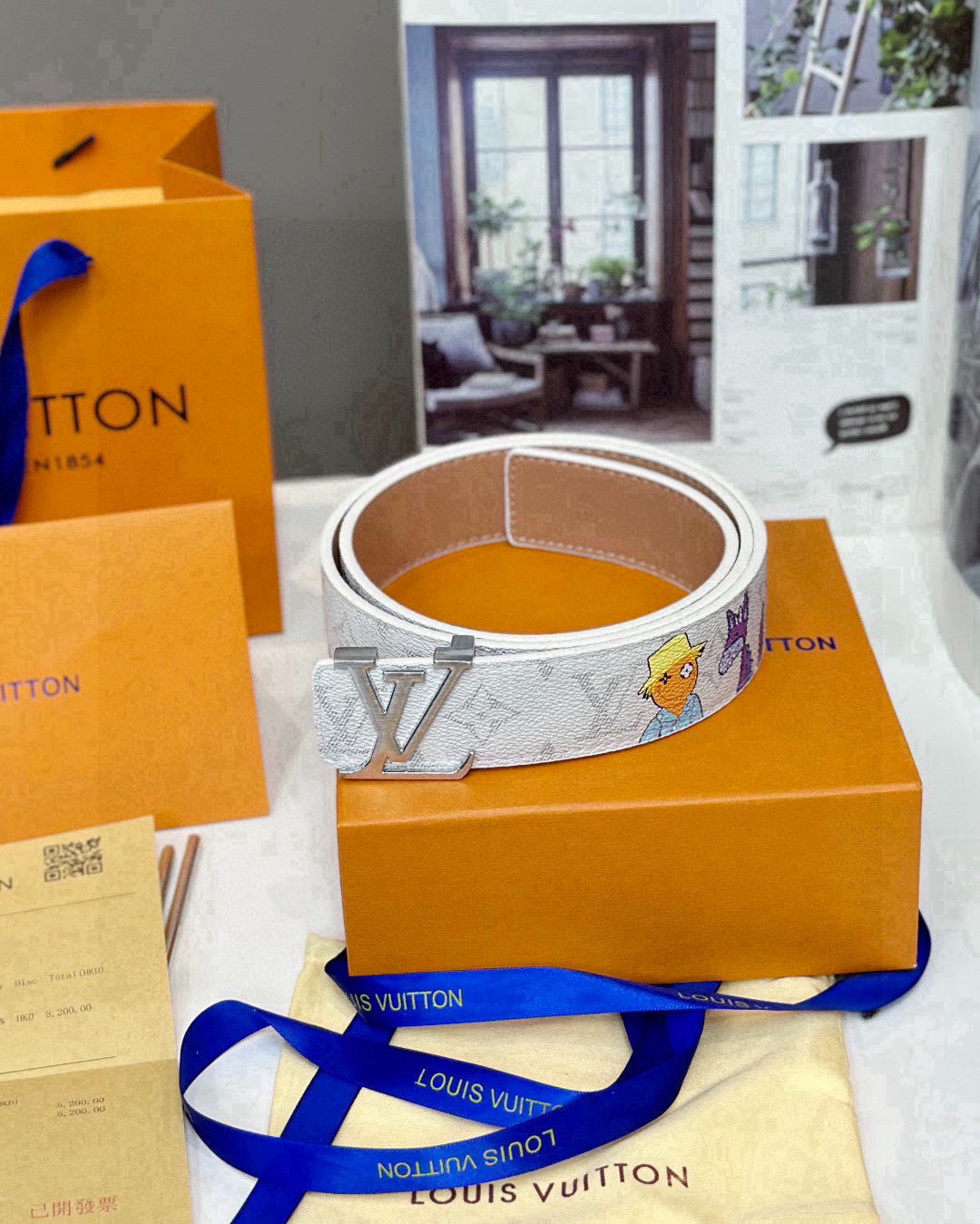 [Luxe]Lv White classic print with cartoon patterns （Silver）