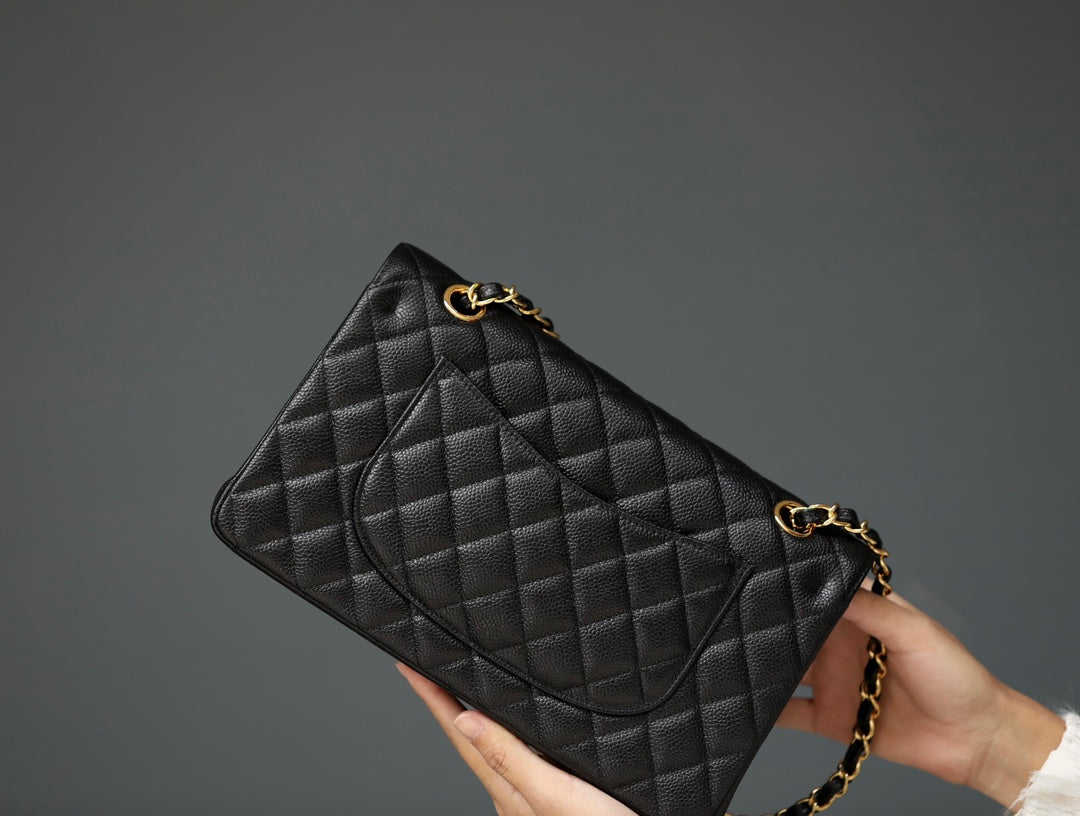 [Luxe]0528 Medium Classic Handbag Grained Calfskin