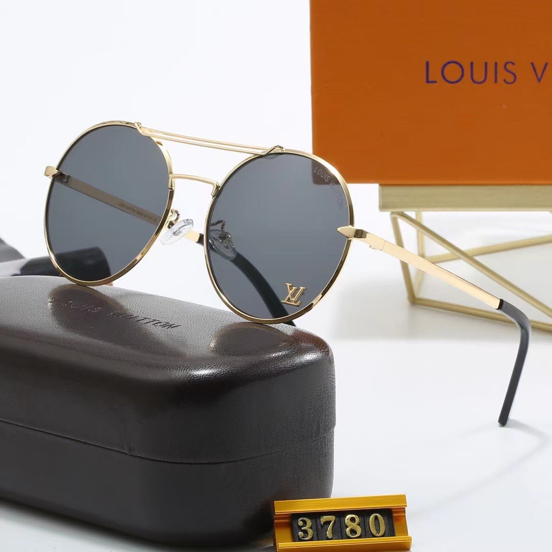 [Luxe]Full Logo Round Sunglasses-With Gift Box