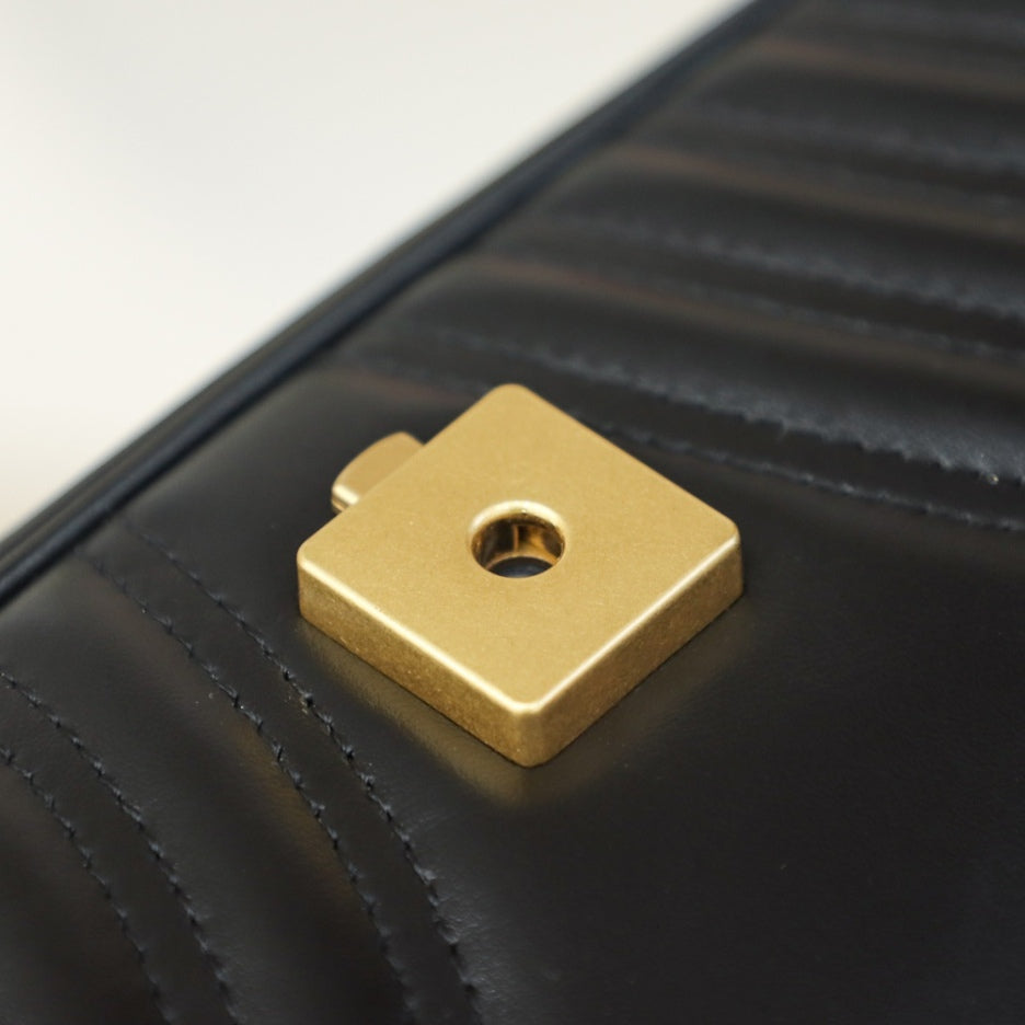 [Luxe]0528 black Small GG Marmont 2.0 Shoulder Bag