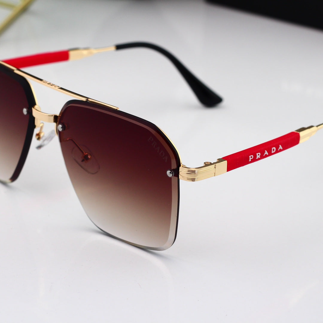 [Luxe]Gold Thin Frame Sunglasses-With Gift Box