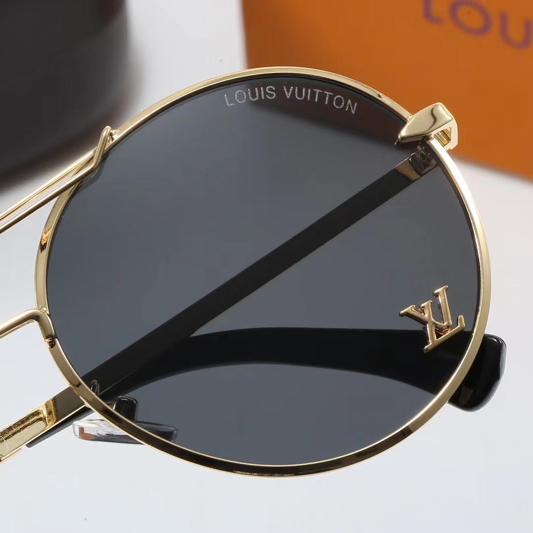 [Luxe]Full Logo Round Sunglasses-With Gift Box
