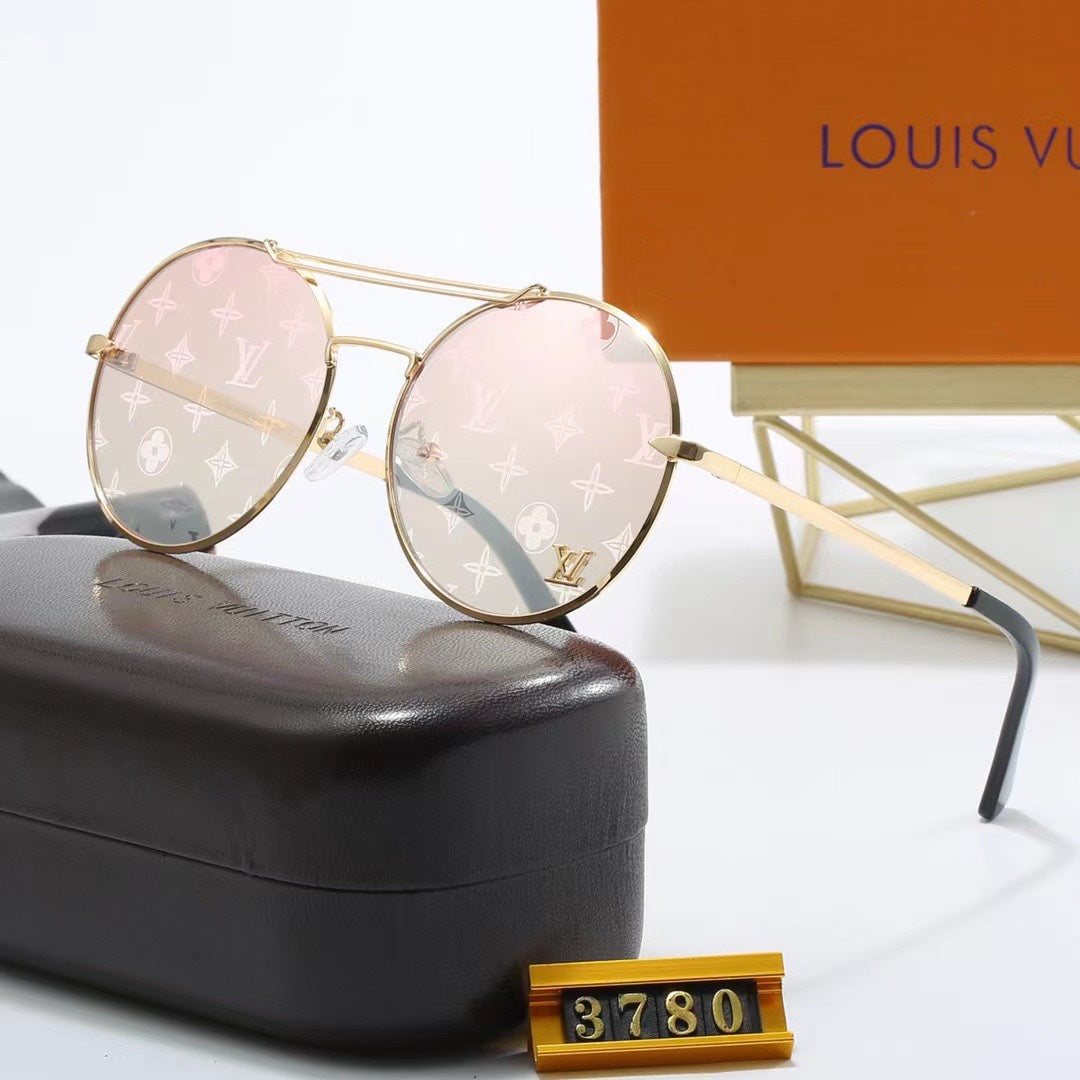 [Luxe]Full Logo Round Sunglasses-With Gift Box