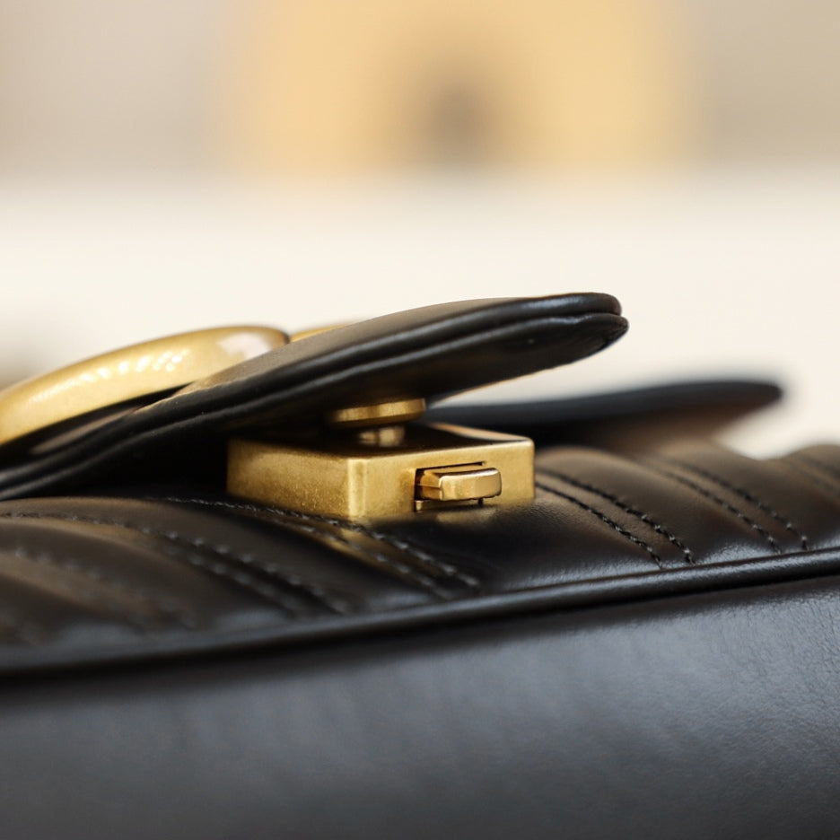 [Luxe]0528 black Small GG Marmont 2.0 Shoulder Bag