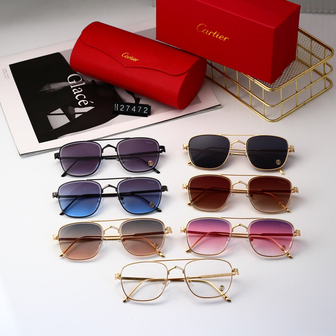 [Luxe]Golden Frame Sunglasses-With Gift Box
