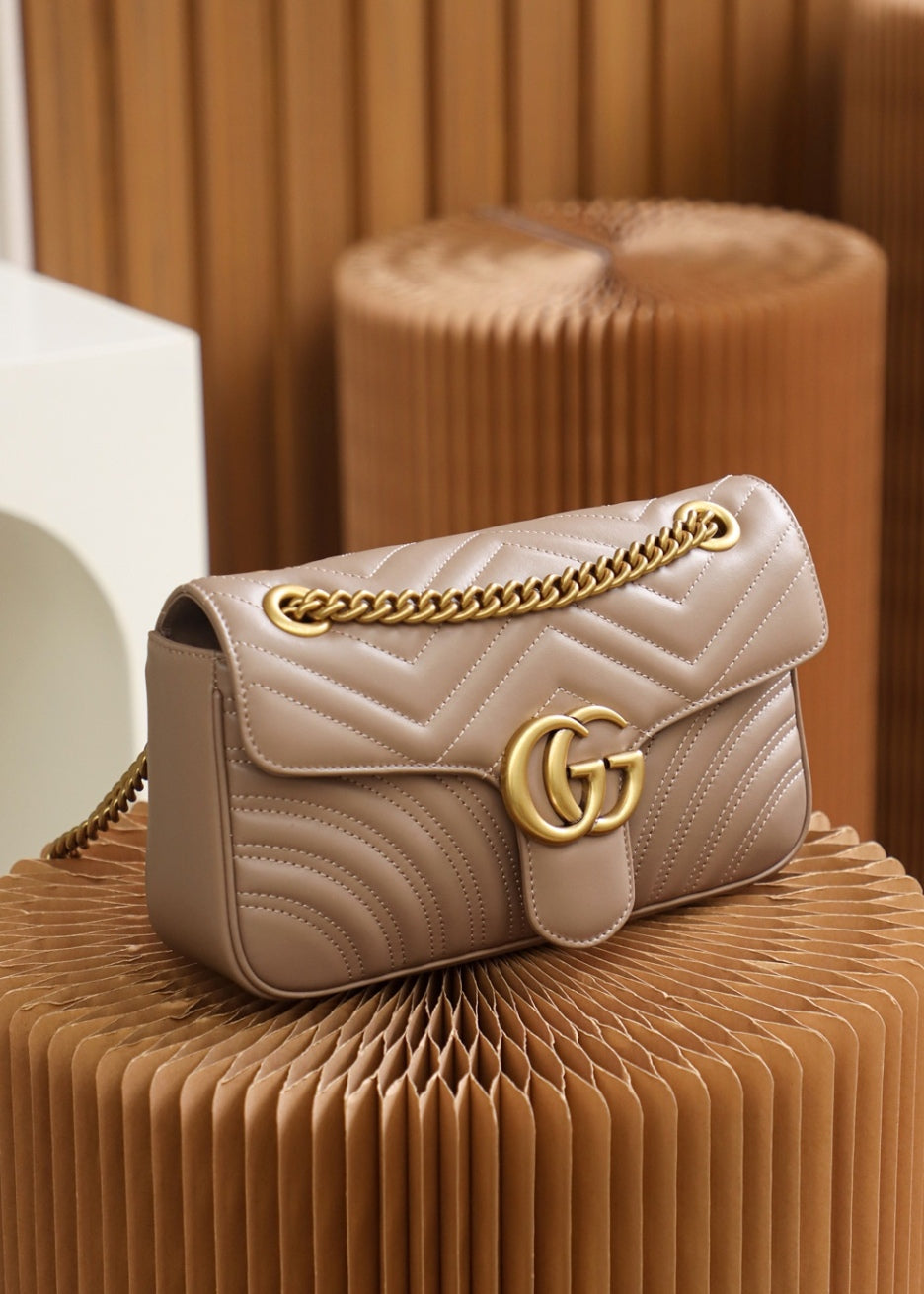 [Luxe]0528 milk tea color Small GG Marmont 2.0 Shoulder Bag